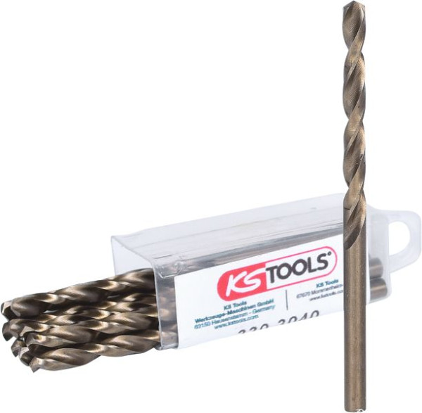KS Tools HSS-G Co 5 spiralni sveder, 4 mm, paket 10 kosov, 330.3040