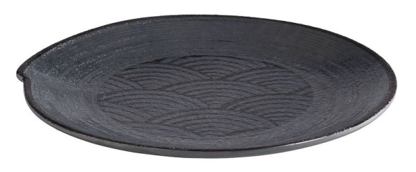 APS krožnik -DARK WAVE-, Ø 22 cm, višina: 2 cm, melamin, znotraj: dekor, zunaj: črna, 84908