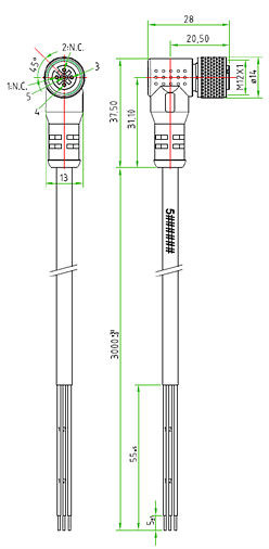 Kabel Hagnleone M12 vtičnica 3m 3-polni, 7052