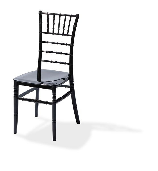 VEBA zložljivi stol Tiffany črn, polipropilen, 41x43x92cm (ŠxGxV), nezlomljiv, 50410BL