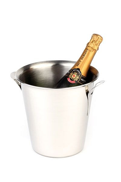 Hladilnik za vino/šampanjec APS, Ø 21 cm, višina: 21 cm, 3,5 litra, nerjaveče jeklo, zunaj polirano, znotraj mat, trdni ročaji, zavihan rob, 36025