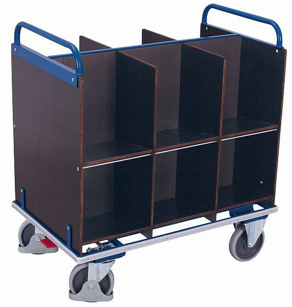 Kartotečni voziček VARIOfit z 12 predelki, zunanje mere: 1.105 x 700 x 1.185 mm (ŠxGxV), sw-700.995