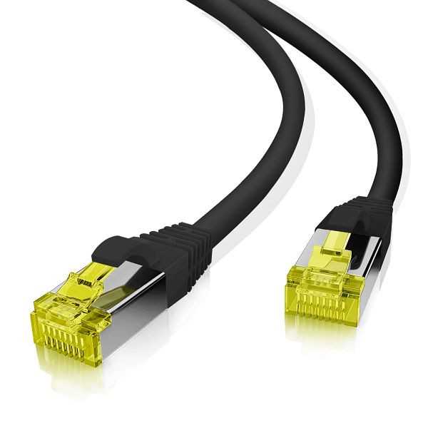 Helos patch kabel S/FTP Cat 6a črn 7,5m, 118164