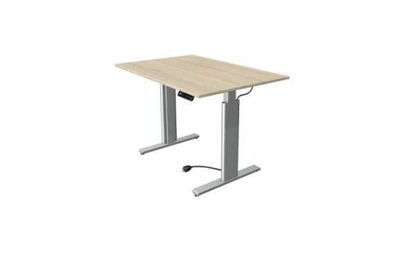 Kerkmann Move 3 sedeča/stoječa miza srebrna, Š 1200 x G 800 mm, električno nastavljiva višina od 720-1200 mm, javor, 10231750