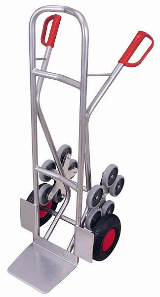 VARIOfit aluminijast stopniščni voziček, 2 petkraki kolesni zvezdi, zunanje mere: 610 x 705 x 1.310 mm (ŠxGxV), ap-1302