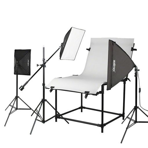 Walimex Shooting Table Set Pro, 3x dnevna svetloba, 1x Walimex Boom, 3x stojalo za svetilko, 16702
