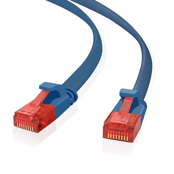 Helos ultra ploščati patch kabel U/UTP Cat 6 moder 10.0m, 148775