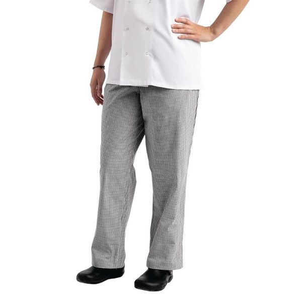 Whites uniseks kuharske hlače Easyfit črno bele kariraste L, A026T-L