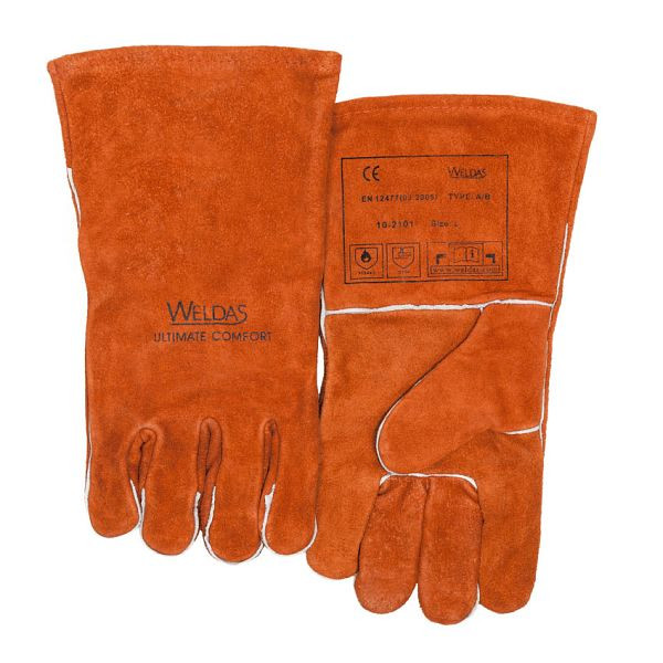 ELMAG 5-prstne rokavice za varjenje WELDAS 10-2101 L, MIG/MAG/MMA iz bombaža, dolžina: 34 cm, velikost 9 (1 par), 59100