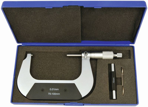 ELMAG precizni mikrometer 75-100 mm, odčitek 0,01 mm, HM merilne površine, 88718