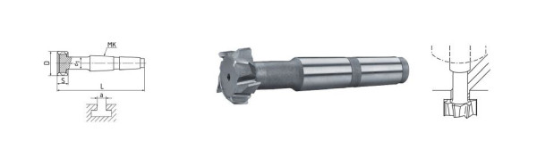 ELMAG HSS rezkalnik T-utorov z Morsejevim konusom DIN 851, Ø 21,0 mm, 73451