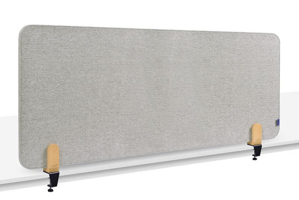 Legamaster ELEMENTS akustična pregrada za mizo 60x160cm mirno siva z 2 sponkama za mizo, 7-209812