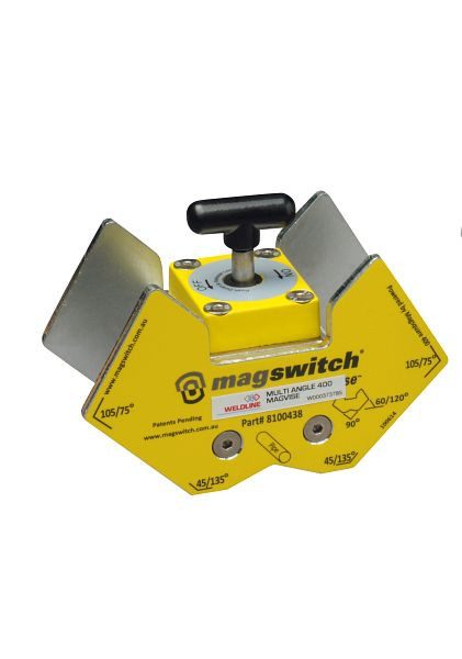 Magnetni varilni kot Magswitch, multi angle 400 MV, 45°/135°, 60°/120°, 75°/105° & 90°, držalna sila 178 kg, 'ON/OFF switchable', 55474