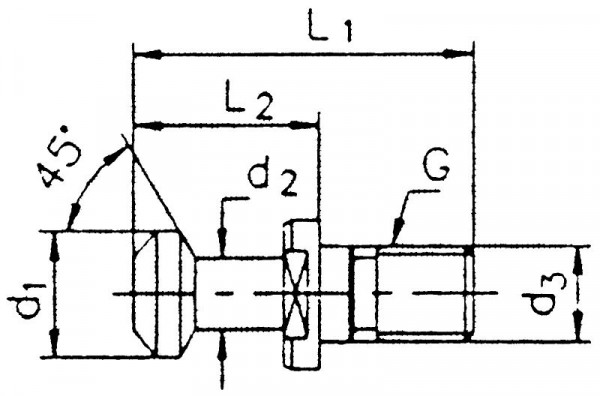MACK vlečni čep MAS-BT 30, 45°, M12, brez luknje, 13-9882B-30-45
