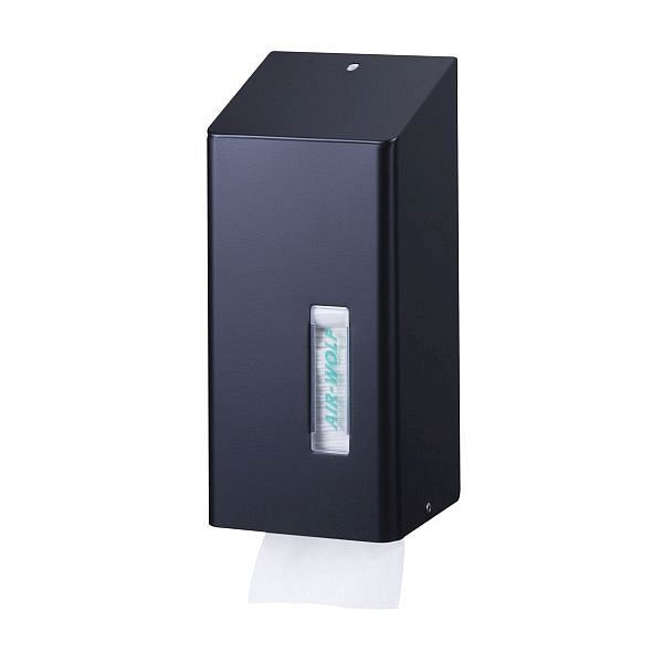 Podajalnik toaletnega papirja Air Wolf za posamezne liste, serija Omega, V x Š x G: 300 x 143 x 116 mm, mat črno prevlečeno nerjaveče jeklo, 29-530
