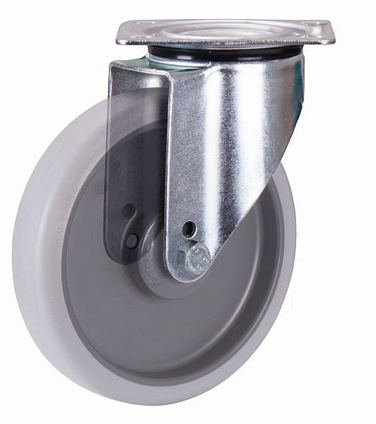 VARIOfit vrtljivo kolo iz termoplasta, 125 x 32 mm, sive barve, s termoplastičnim trakom, lpg-125.050