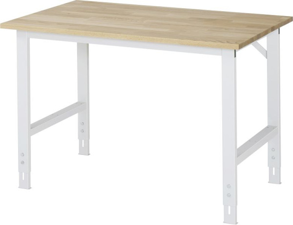 RAU delovna miza Tom serija (6030) - višinsko nastavljiva, plošča iz masivne bukve, 1250x760-1080x800 mm, 06-625B80-12.12
