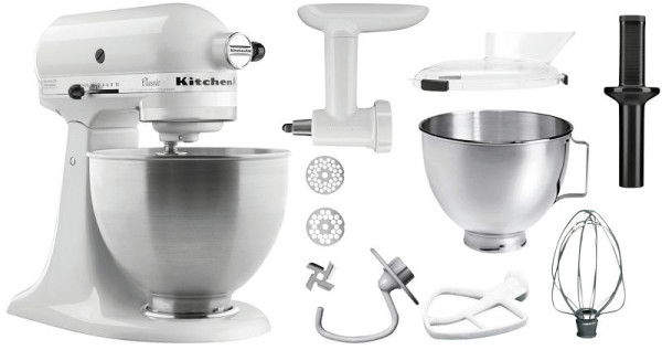 KitchenAid 5K45SSEWH, bela, 4,28 l, kuhinjski robot, A150097