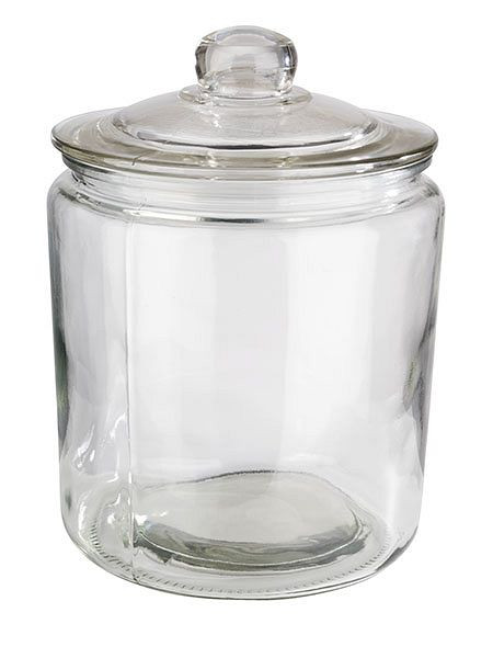 APS kozarec za shranjevanje -CLASSIC-, Ø 18 cm, višina: 26 cm, steklo, polietilen, 4 litre, vključno s steklenim pokrovom, 82252