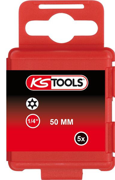 KS Tools 1/4" nastavek Torx, izvrtina, 50 mm, TB7, paket 5 kosov, 911.2771