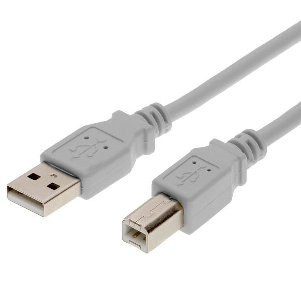 Helos USB 2.0 priključni kabel serije A do B, 3 m, siv, 11988