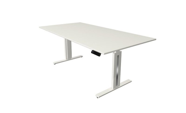 Kerkmann Move 3 sveža sedeča/stoječa miza, Š 2000 x G 1000 mm, električno nastavljiva višina od 720-1200 mm, bela, 10185410