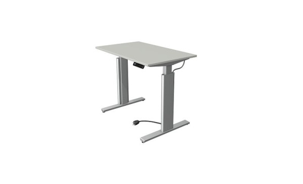 Kerkmann Move 3 sedeča/stoječa miza srebrna, Š 1000 x G 600 mm, električno nastavljiva višina od 720-1200 mm, svetlo siva, 10231111