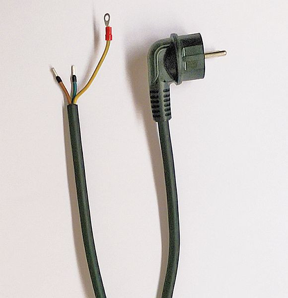 Schultze priključni kabel 3x1,5 za RiR H07RN-F3G 1,5 mm, dolžina 3 m, s kotnim vtičem, sestavljen, KA3M3X15