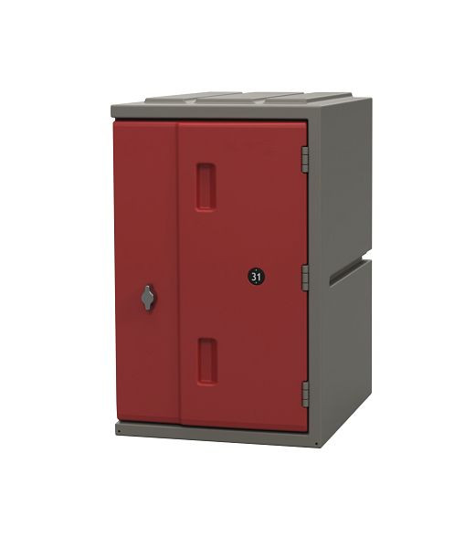 Plastična omarica Lotz 600 Plastična omarica, višina: 600 mm, rdeča vrata, vrtljiva ključavnica, 221600-04