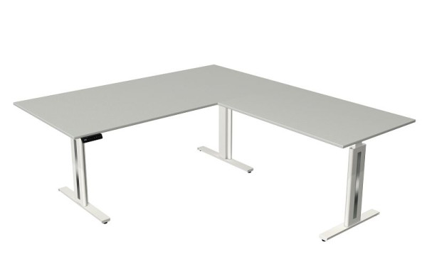 Kerkmann sedeča/stoječa miza Move 3 fresh, Š 2000 x G 1000 mm, z nadgradnim elementom 1200 x 800 mm, električno nastavljiva višina od 720-1200 mm, bela, 10186711