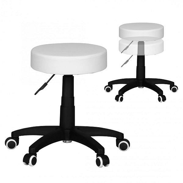 Amstyle tabure Leon S design delovni stol umetno usnje bela, SPM1.037