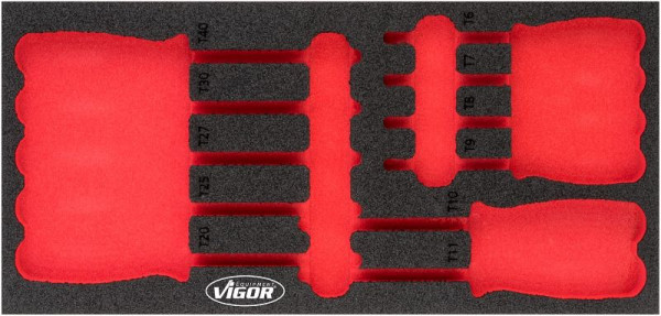 VIGOR 2-komponentni vložki iz mehke pene, mere vložkov / velikost predala: S (188 x 393 x 35 mm), uporaba: V4991, V4991-L