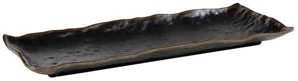 APS pladenj -MARONE-, 39 x 16 cm, višina: 3 cm, melamin, črn, z rjavim robom, 84118