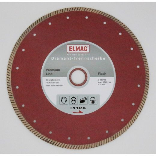 ELMAG diamantna plošča 200 mm PREMIUM LINE - PORCELANIST, (za izjemno trde materiale), izvrtina 25,4 mm (za mokro rezanje), 61695