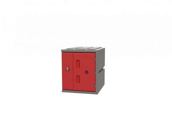 Plastična omarica Lotz 450 Plastična omarica, višina: 450 mm, rdeča vrata, vrtljiva ključavnica, 221450-04