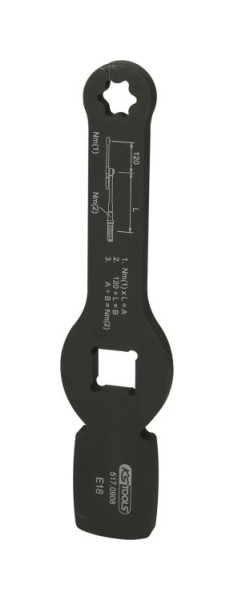 KS Tools 3/4" udarni Torx E-ključ z 2 udarnima površinama, E18, 517.0908