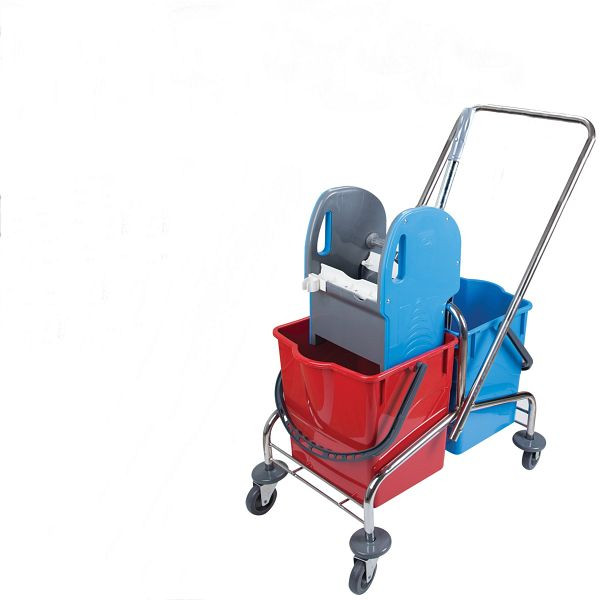 RMV CLEAN čistilni voziček/dvojni voziček 2 x 18 litrov, krom, RMV10.005