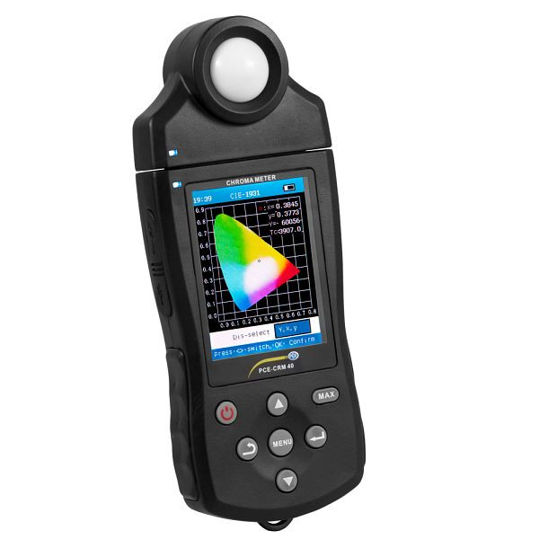PCE Instruments spektrometer, barvna temperatura CTT, standardna barvna karta, valovna dolžina, RGB, PCE-CRM 40
