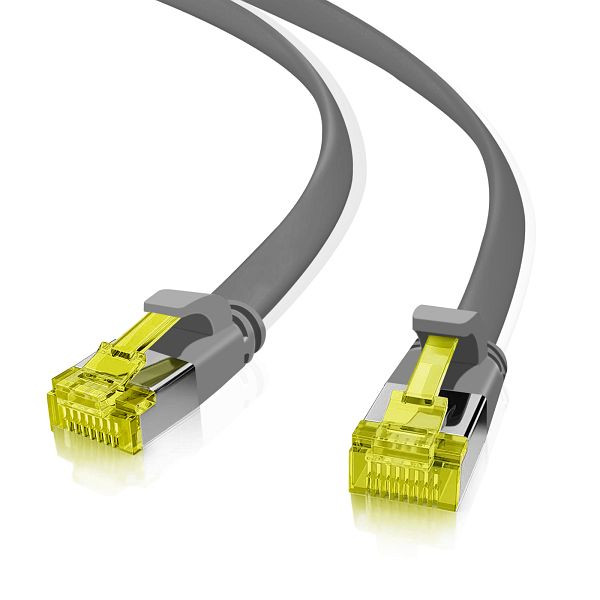 Helos ultra ploščati patch kabel U/FTP Cat 6a siv 0,3m, 205218