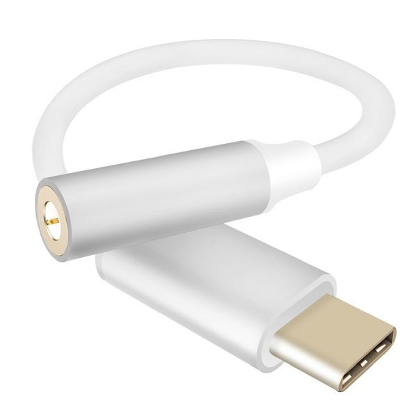 Adapterski kabel Helos, USB 3.1 Type-C™ plug/jack vtičnica 3,5 mm, PREMIUM, srebrn, 288381