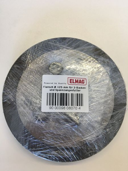 ELMAG prirobnica Ø 125 mm za 3-čeljustne in vpenjalne glave, za Superturn 550/125 in 700/140, 9808070