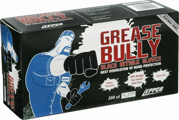 Kunzer nitrilne rokavice za enkratno uporabo črne "GREASE BULLY" velikost M, paket 100 kom, GREASE BULLY M
