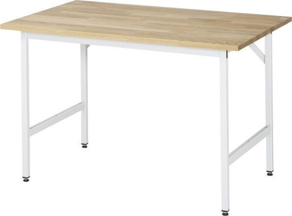 Delovna miza serije RAU Jerry (3030) - višinsko nastavljiva, plošča iz masivne bukve, 1250x800-850x800 mm, 06-500B80-12.12