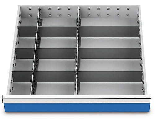 Bedrunka+Hirth predalni vložki T736 R 24-24, za višino panela 100/125 mm, 2 x MF 600 mm, 3 x TW 100 mm, 3 x TW 200 mm, 3 x TW 300 mm, 147BLH100