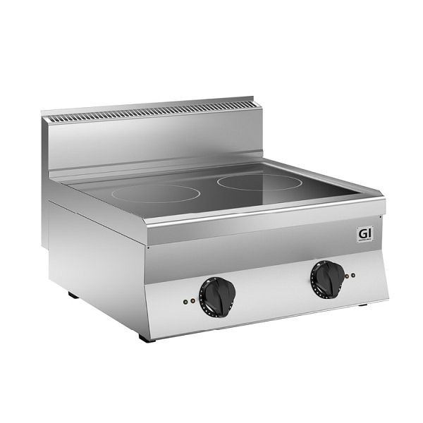 Indukcijska kuhalna plošča Gastro-Inox 650 "High Performance" z 2 kuhalnima poljema, 70 cm, namizni model, 160.030