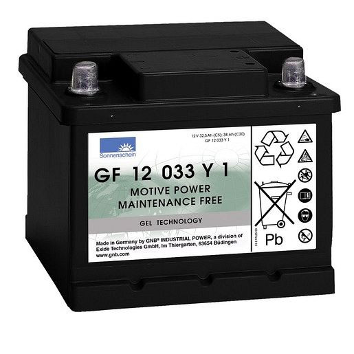 EXIDE baterija GF 12033 Y, popolnoma brez vzdrževanja, s spodnjo letvijo, 130100017