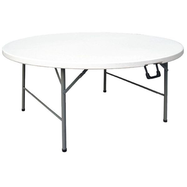Bolero okrogla zložljiva miza bela 153cm, CC506