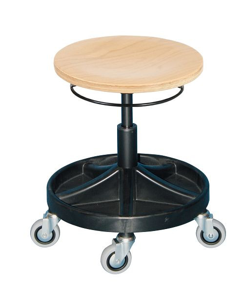Univerzalni vrtljivi stol Lotz Delovni stol s sistemom za shranjevanje orodja, bukev sedež z obročkom za sprostitev, višina sedeža 410-540 mm, 3528.12