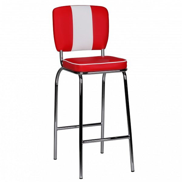 Wohnling barski stol American Diner 50s retro rdeče bel, WL1.718