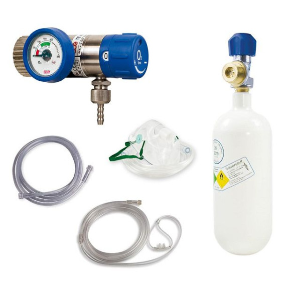 Komplet kisika MBS Medizintechnik - reduktor tlaka in steklenica 0,8 litra, o2-opcija08